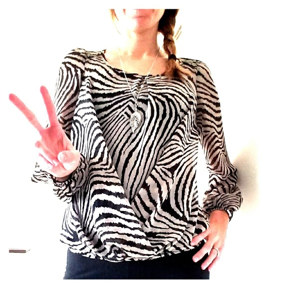 Women small blouse fancy modern tiger stripe - Picture 1 of 3